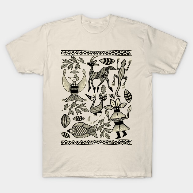 African Senufo Korhogo Tribal Ethnic Art T-Shirt by BluedarkArt